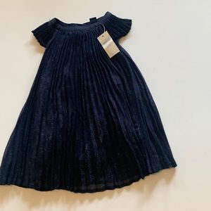 Navy blue pleated dress